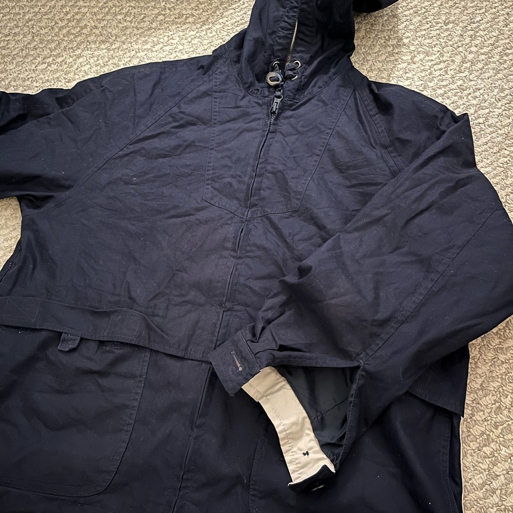 London fog navy blue twill jacket s